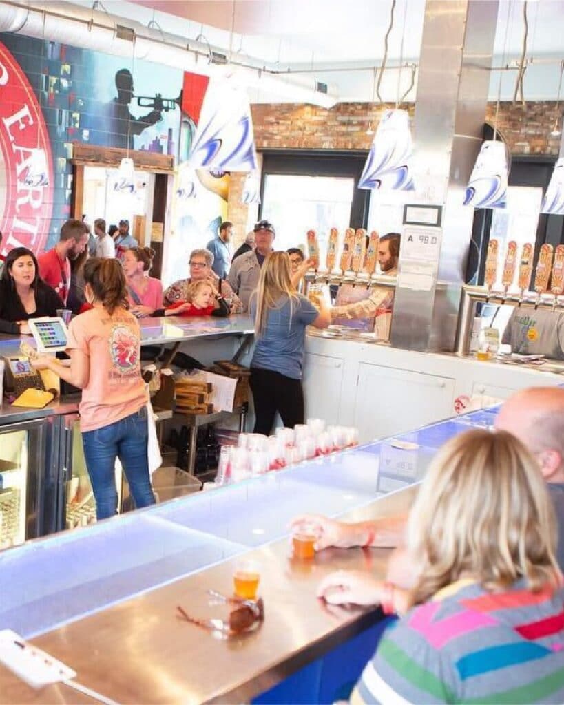 Photo of a busy food shop